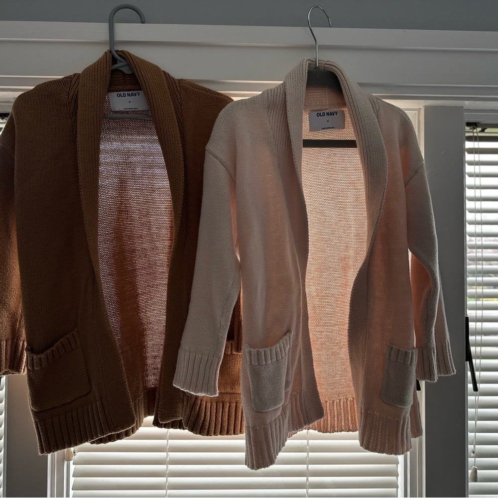 Old Navy Brown and Cream Cardigans Bundle